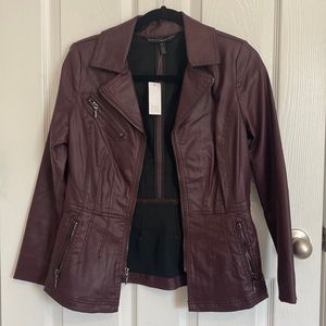 White House Black Market Coated Denim Moto Jacket